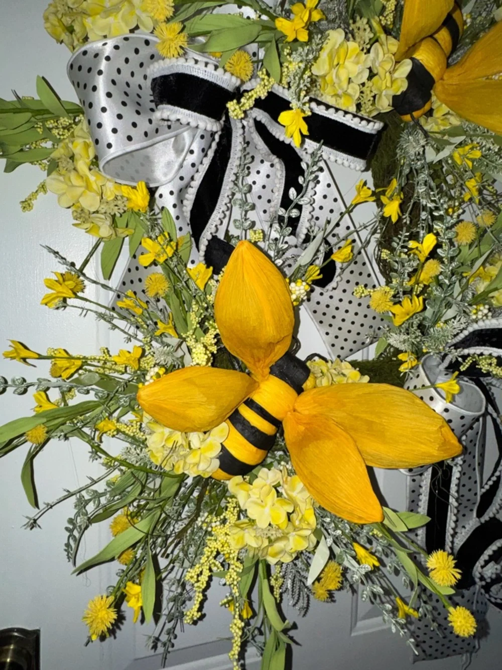 Yellow Bee Floral Wreath - Home Accents